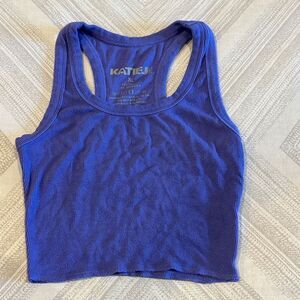 Katie J NYC Girls Purple Cropped Tank Top - Size XL